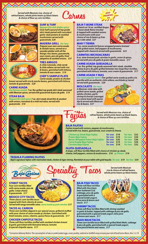 Baja Cantina Sequim Menu - A Family Mexican Restaurant in Sequim ...