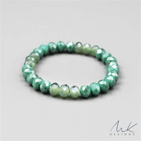 Turquoise Glass Bead Bracelet - MK Designs