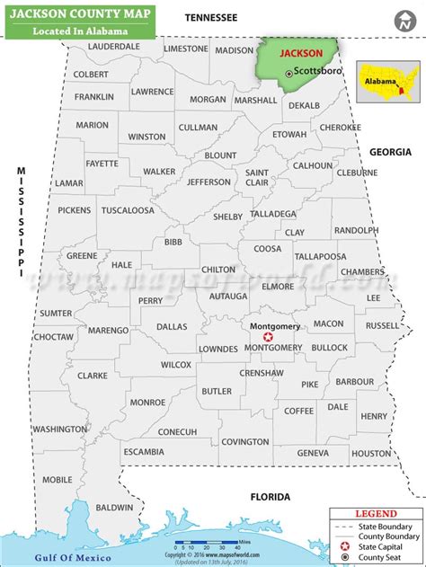 Jackson County Map, Alabama