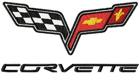 Chevrolet Corvette logo machine embroidery design. Machine embroidery design. www.embroideres ...