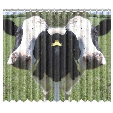 CADecor Cute Cow Window Curtain Window Treatments Kitchen Curtains 26x39 inches, 2 Pieces ...