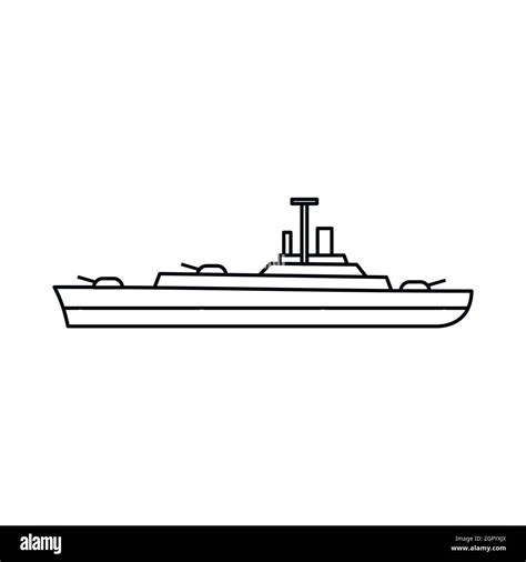 Military navy ship icon, outline style Stock Vector Image & Art - Alamy