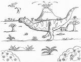 Robins Great Coloring Pages Majungasaurus Near A Volcano And  sketch template