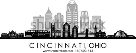 Cincinnati City Ohio Skyline Silhouette Cityscape Stock Vector (Royalty Free) 1807651513 ...