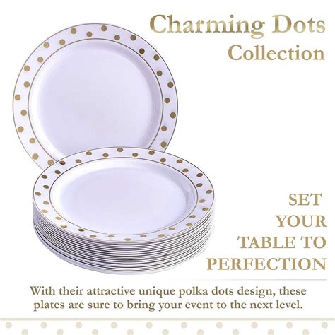 Plastic Party Plates for Wedding 20 PC Gold Charming - Etsy