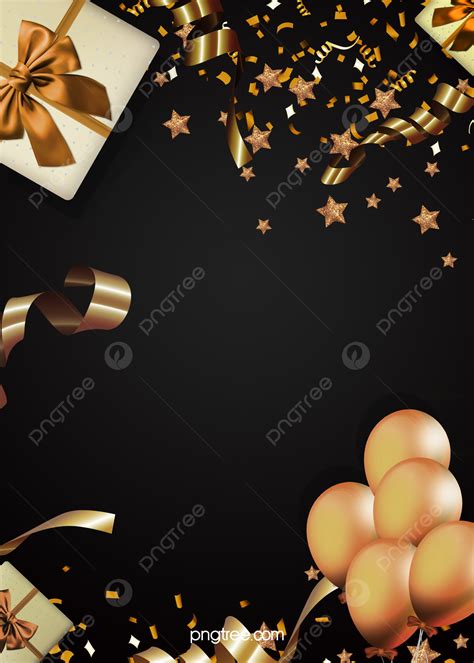 The Background Of Gift Box Ribbon Luxury Black Gold Party Wallpaper ...