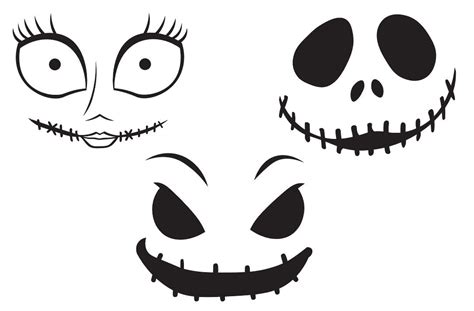 Sally, Jack & Oogie Boogie Inspired Face Silhouette SVG and PNG Download Bundle - Etsy