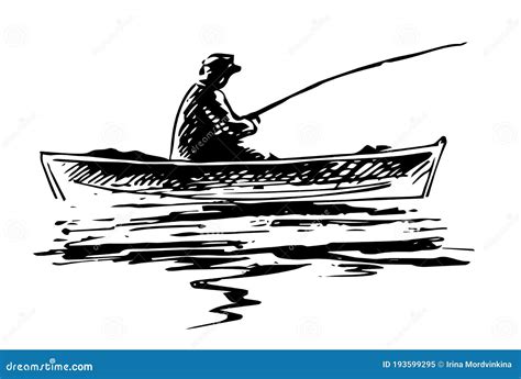 Fisherman Sketch Vector Illustration | CartoonDealer.com #65681834