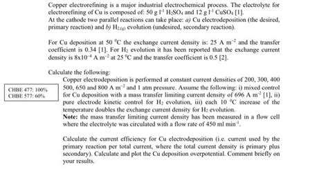 Solved Copper electrorefining is a major industrial | Chegg.com