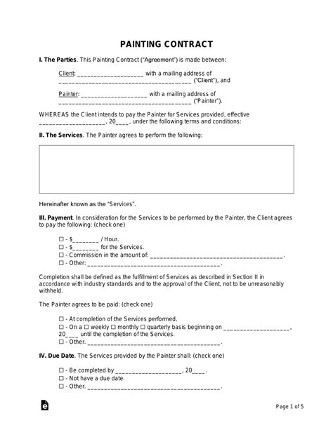 Free Painting Contract Template - PDF | Word – eForms