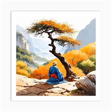 Lao Tzu Landscape Painting (9) Art Print by 1xMerch - Fy