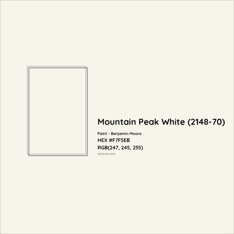 Benjamin Moore Mountain Peak White (2148-70) Paint color codes, similar ...