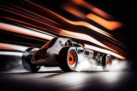 Premium AI Image | Long exposure shot of race car with blurred motion ...