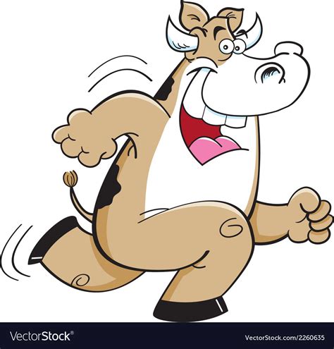 Cartoon Running Cow Royalty Free Vector Image - VectorStock