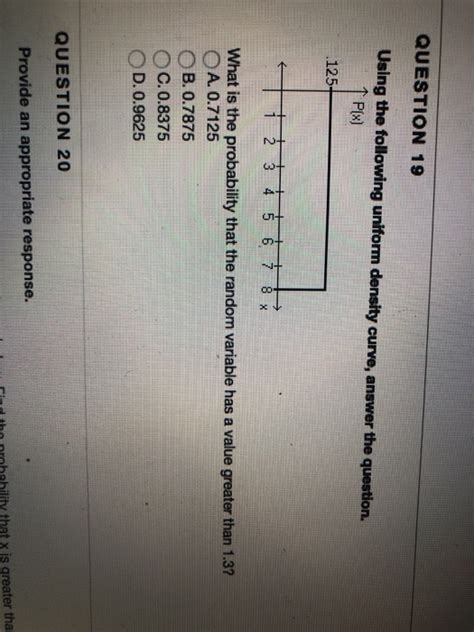 Solved QUESTION 19 Using the following uniform density | Chegg.com