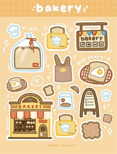 bakery stickers | Scrapbook stickers printable, Aesthetic stickers ...