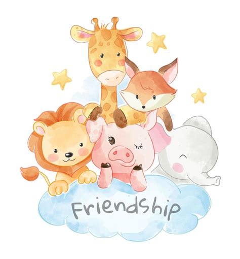 Animal Friendship 1211533 Vector Art at Vecteezy