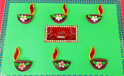 Paper Quilling, Handmade greeting cards for Diwali festival