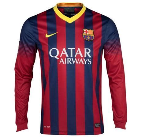 13-14 Barcelona Home Long Sleeve Soccer Jersey Shirt | Barcelona Jersey ...