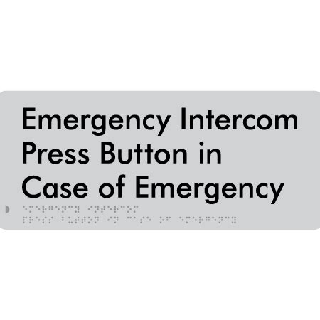 Braille Tactile Sign - Emergency Intercom Press Button – Braille Tactile Signs Aust.