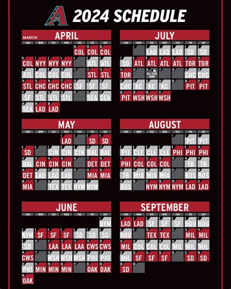 Diamondbacks Schedule 2024 Printable Diamondbacks 2024 Sched