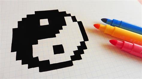 Handmade Pixel Art - How To Draw Yin Yang #pixelart