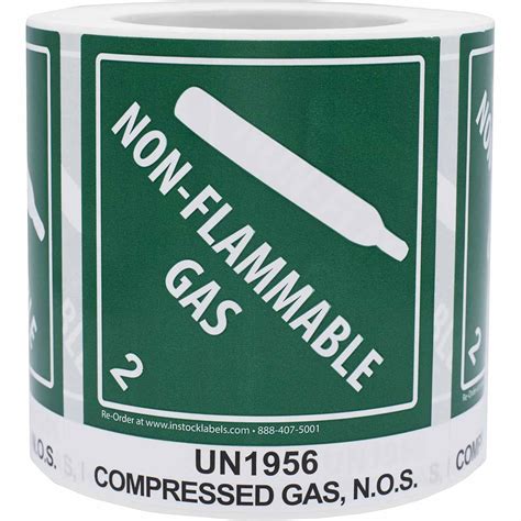 Compressed Gas Non-Flammable Gas Hazard Labels - InStockLabels.com