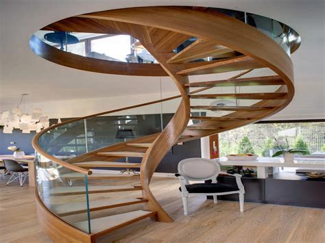 Contemporary Spiral Staircase in Wood and Glass Detail Page : Living room - HeimDecor | Spiral ...