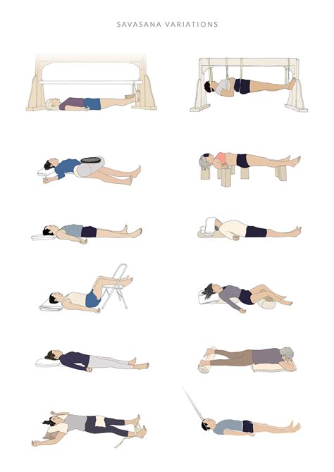 Sevjar Yoga Poster - Savasana Variations – Svejar Yoga Illustrations