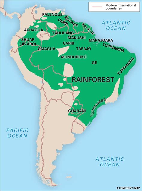 Rainforest Brazil map - Brazil rainforest map (South America - Americas)