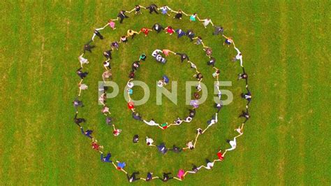 Camera flight over a people in Horah dance. Friends dancing in a circle. Stock Footage #AD ,# ...