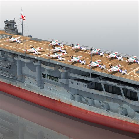 japanese aircraft carrier kaga 3d max