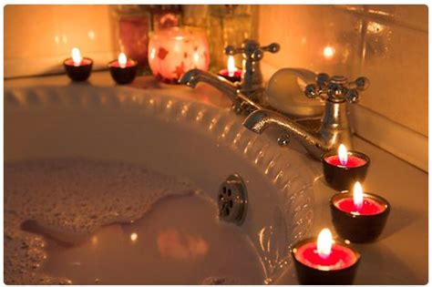 bubbles, candles and rose petals - just perfect | Candles, Bath romantic, Bath candles