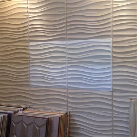 Leather 3D Textured Wall Covering PU Material Panels Wave Wall