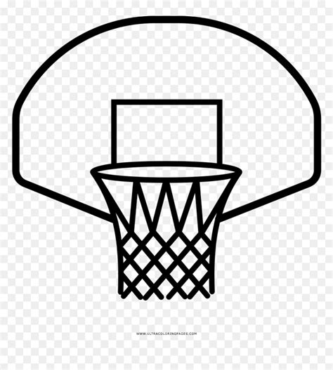 Excellent Basketball Hoop Coloring Page Design Ideas - Easy Basketball Hoop Drawing, HD Png ...