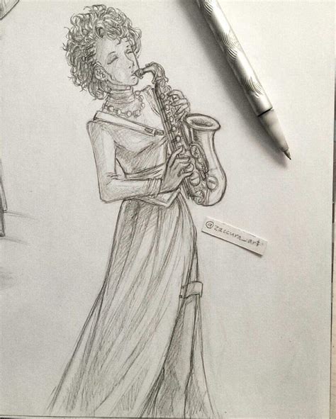 Saxophone Madam sketch | Art Amino