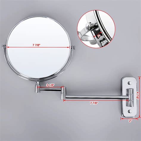SONGMICS 5x Magnifying Wall Mount Makeup Mirror 8 Inch TwoSided Swivel ...