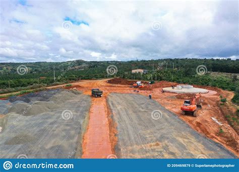 Wind Turbine Tower Construction with Beautiful Landscape and Blue Sky Editorial Stock Image ...