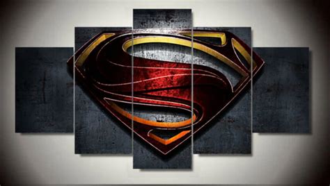 Free shipping 5 pieces Superman Wall art Paintings movie HD images ...