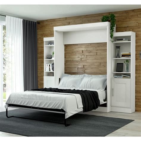 Edge by Bestar Queen Wall Bed with Two 21-inch Storage Units and Doors ...