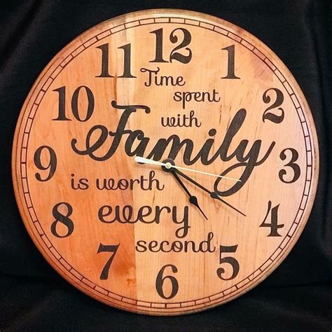 Custom Laser Engraved Solid wood clock | Etsy