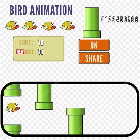 Game Assets Hd Transparent, Mobile Game Assets Interface And Bird Animations For Games, Game, Ui ...