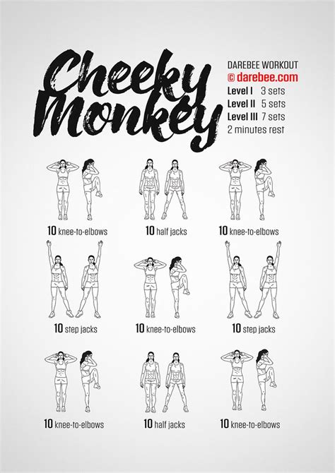 Cheeky Monkey Workout | Basic workout, Workout, Daily workout