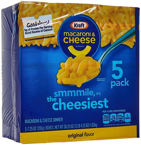 Kraft Macaroni & Cheese, Original, 5-pack, 36.25 oz - Walmart.com