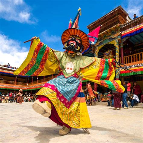 Monks dancing at Hemis monastery during Hemis Festival in Ladakh