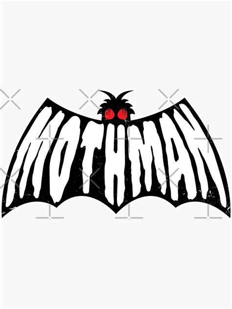 "Vintage Mothman Logo Black & White" Sticker for Sale by petestyles | Redbubble