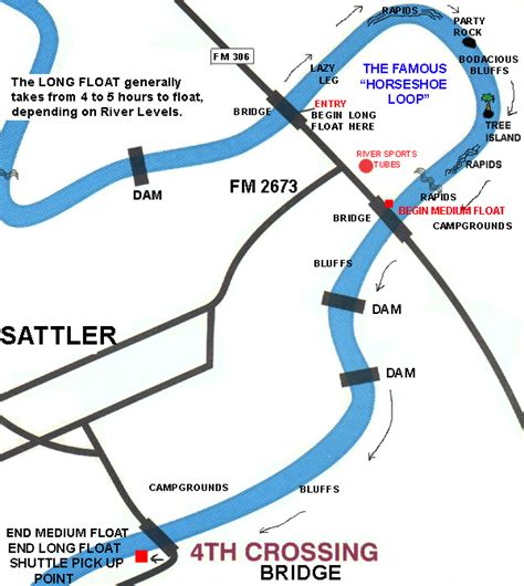 Guadalupe River Tubing Map | Campus Map