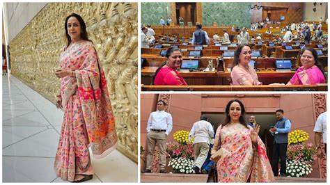 Hema Malini visits new Parliament building, shares inside pics ...