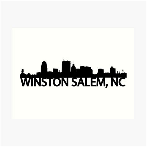 "Winston Salem, NC - Skyline" Art Print by Kjoule | Redbubble