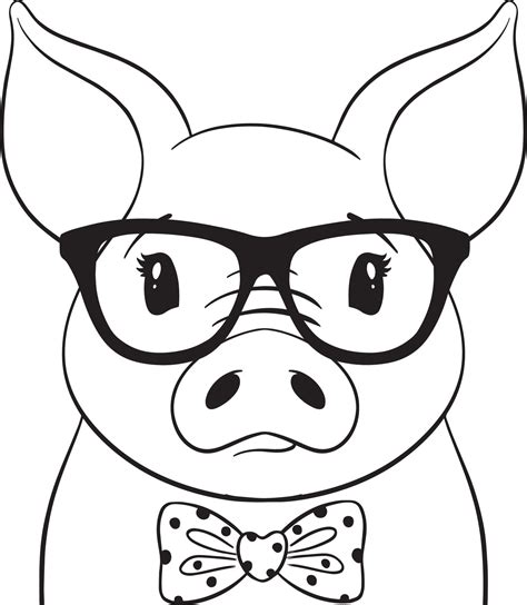 Pig svg file,Pig with Glasses svg,Pig Cut File,Cute Pig Svg,Pig Face svg,Pig Vector,Pig Clipart ...